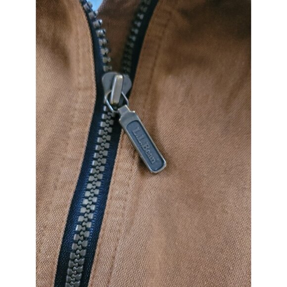 LL Bean Barn Jacket Chore Coat Canvas Wmn L Brown Full Zip USA Made - Picture 3 of 16